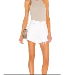 AGOLDE Parker Long Short in Panna Cotta, size 28.